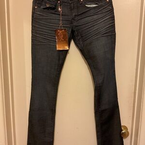 Christian Audigier Dark Denim Jeans with Copper Details